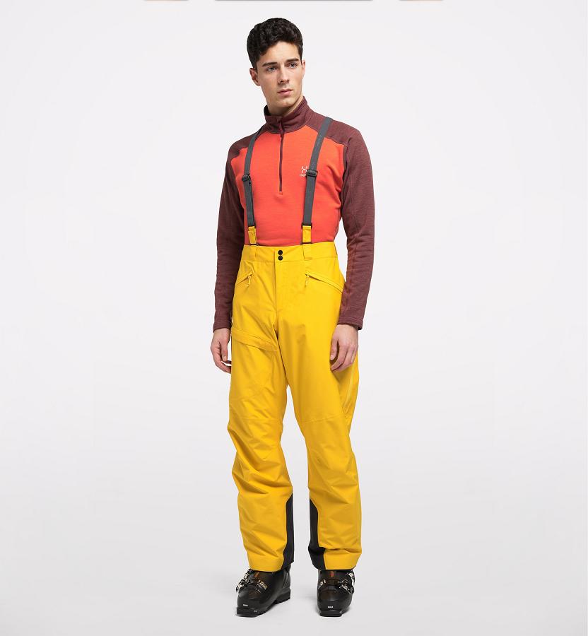 Haglöfs Mens Lumi Loose Ski Pants Yellow New Zealand 28910VRNU